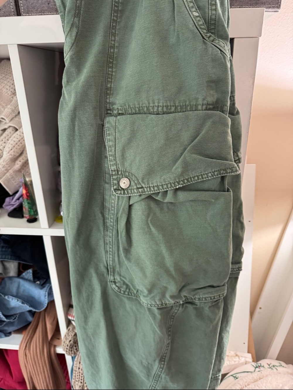 Free People Olive Green Cargo Trousers - Picture 7 of 7